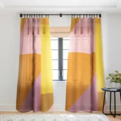 June Journal Shapes In Vintage Modern Pink Single Panel Sheer Window Curtain - Deny Designs -Home Improvement Store GUEST 7bc47515 2d97 41a8 b6bd 2e1dacffbaf2