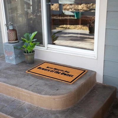 BirdRock Home Beware Of Owner Coir Front Door & Entry Doormat - 18" X 30" 6 BirdRock Home Beware Of Owner Coir Front Door & Entry Doormat - 18" X 30" - Image 4