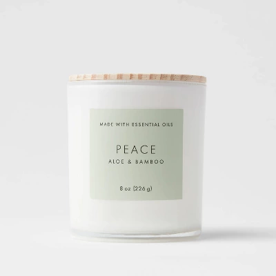 Wood Lidded Glass Wellness Peace Candle - Threshold™ 5 Wood Lidded Glass Wellness Peace Candle - Threshold™ - Image 3