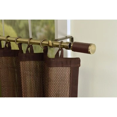 Versailles Home Fashions 2pk Rayon From Bamboo Curtain Tiers - Brown 3 Versailles Home Fashions 2pk Rayon From Bamboo Curtain Tiers - Brown