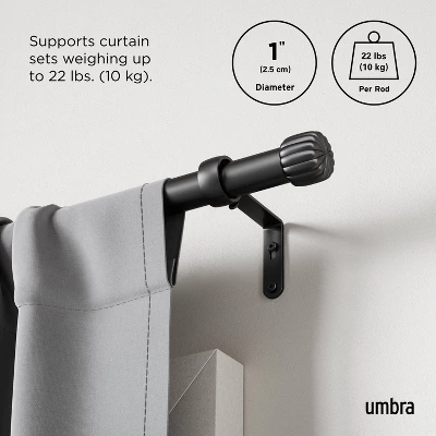 Umbra Cleo 1" Rod 66"x120" Matte Black 6 Umbra Cleo 1" Rod 66"x120" Matte Black - Image 4