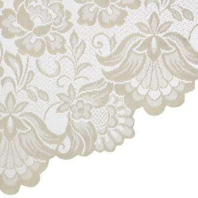 Habitat Limoges Sheer Rod Pocket Delicate Scalloped Bottom Hem Floral Lace Design Swag Valance Set 72" X 32" 5 Habitat Limoges Sheer Rod Pocket Delicate Scalloped Bottom Hem Floral Lace Design Swag Valance Set 72" X 32" - Image 3