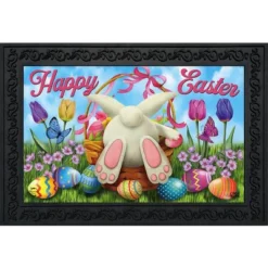 Easter Egg Hunt Doormat Bunny Basket Humor 30" X 18" Briarwood Lane