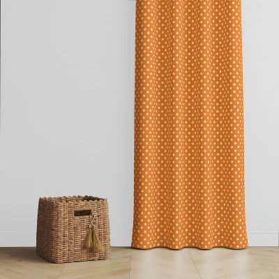 Bacati - Pin Dots Orange Cotton Printed Single Window Curtain Panel 3 Bacati - Pin Dots Orange Cotton Printed Single Window Curtain Panel