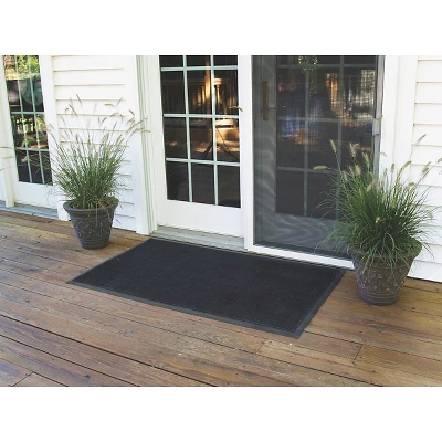 3'x5' HomeTrax Rubber Brush Doormat Black 3 3'x5' HomeTrax Rubber Brush Doormat Black