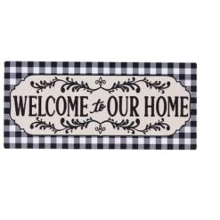 Evergreen Classic Welcome Home Sassafras Indoor Outdoor Switch Doormat 10"x1'10" Black