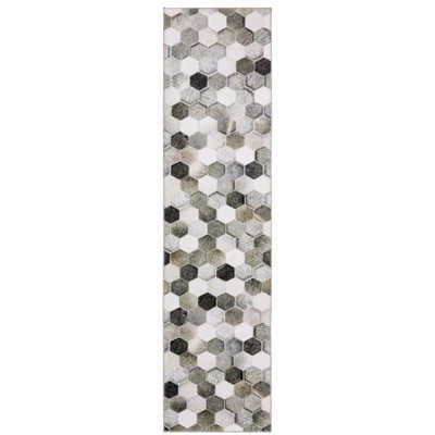 Marcel Geometric Block Animal Print Area Rug White/Gray - Captiv8e Designs 11 Marcel Geometric Block Animal Print Area Rug White/Gray - Captiv8e Designs - Image 9
