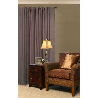 Decorative Drapery Curtain Rod With Maple Wood Cylinder Finials Matte Black - Lumi Home Furnishings 4 Decorative Drapery Curtain Rod With Maple Wood Cylinder Finials Matte Black - Lumi Home Furnishings - Image 2