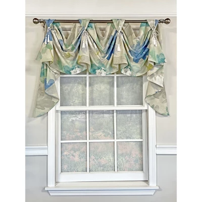 RLF Home Linen Floral Victory Swag Natural 54"W X 26"L For Windows Up To 48"W 5 RLF Home Linen Floral Victory Swag Natural 54"W X 26"L For Windows Up To 48"W - Image 3