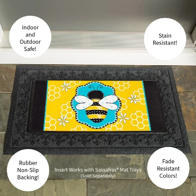 Evergreen Buzzing Bee Sassafras Indoor Outdoor Switch Doormat 1'10"x10" Multicolored 4 Evergreen Buzzing Bee Sassafras Indoor Outdoor Switch Doormat 1'10"x10" Multicolored - Image 2