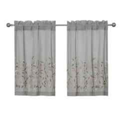 Kate Aurora Shabby Sheer Embroidered Complete 3 Piece Floral Rod Pocket Cafe Kitchen Curtain Tier & Valance Set -Home Improvement Store GUEST 8a8ced0e 1cc3 4e3d a8db 038bf57ac21a