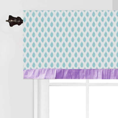 Bacati - Isabella Leaves Aqua/Lilac/Purple Window Valance 6 Bacati - Isabella Leaves Aqua/Lilac/Purple Window Valance - Image 4