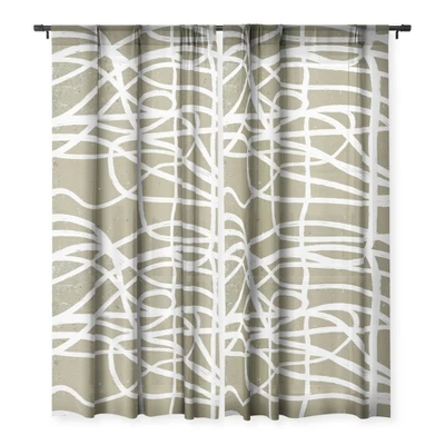 Ninola Design Japandi Minimal Marker Beige Single Panel Sheer Window Curtain - Deny Designs 4 Ninola Design Japandi Minimal Marker Beige Single Panel Sheer Window Curtain - Deny Designs - Image 2