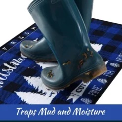 Trinity Plaid White Christmas Tree Non-Slip Decorative Doormat, 17" X 29" -Home Improvement Store GUEST 936d0967 3c1f 4c91 84c3 fe6a486f1111