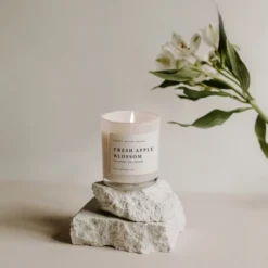 Sweet Water Decor Fresh Apple Blossom 11oz White Jar Candle