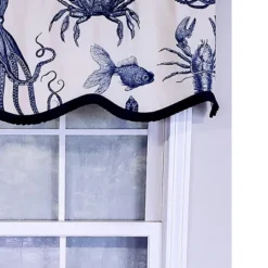 RLF Home Modern Design Classic Aquarium Provance Style Window Valance 50" X 17" Navy -Home Improvement Store GUEST 942c7e4c 7546 4867 9f89 190246b64d1f