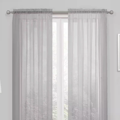 Kate Aurora Essential 1 Piece Silver Gray Sheer Voile Rod Pocket Window Curtain Panel 3 Kate Aurora Essential 1 Piece Silver Gray Sheer Voile Rod Pocket Window Curtain Panel