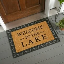 Evergreen 16 X 28 Inches Welcome To The Lake Door Mat | Non-Slip Rubber Backing | Dirt Catching Natural Coir | Indoor And Outdoor Home Decor -Home Improvement Store GUEST 953b6a11 11a3 440c 8c97 e3640c915fd3