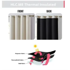 HLC.ME Laurance Complete Blackout Thermal Insulated Grommet Top Panels Window Curtains Drapes For Bedroom, Set Of 2 -Home Improvement Store GUEST 95950627 b34b 4d81 94c6 a92cbf692c49