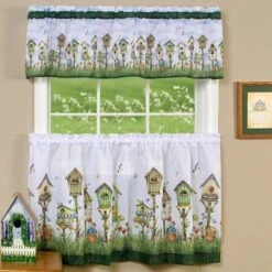 GoodGram Home Sweet Home Complete 3 Pc. Kitchen Curtain Set