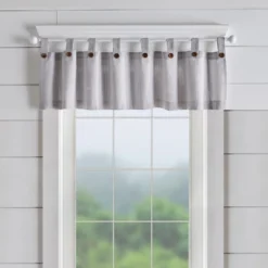 Tucker Ticking Stripe Button Tab Top Window Kitchen Valance - Elrene Home Fashions -Home Improvement Store GUEST 98137793 121a 459c b3e4 5e1c7b735b2b