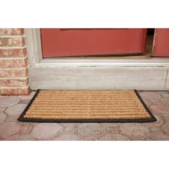 1'5" X 2'5" Striped Indoor/Outdoor Recycled Rubber/Coir Doormat Natural/Black - Entryways -Home Improvement Store GUEST 98c77ac9 05a4 4de0 9c6b 5fde5e170c81