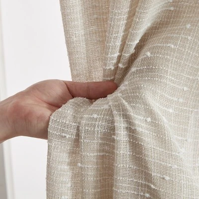 HLC.ME Emily Faux Linen Semi Sheer Light Filtering Grommet Lightweight Window Curtains Drapery Panels, Set Of 2 6 HLC.ME Emily Faux Linen Semi Sheer Light Filtering Grommet Lightweight Window Curtains Drapery Panels, Set Of 2 - Image 4