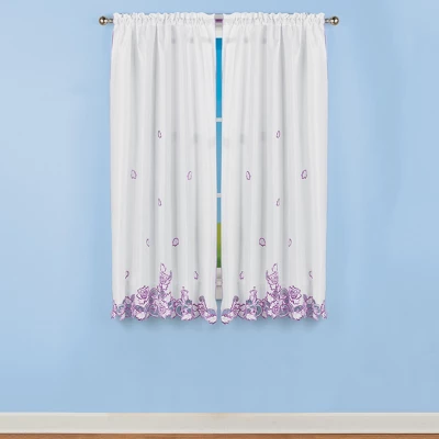 Collections Etc Embroidered Rose Bordered Design Intricate Window Curtains 3 Collections Etc Embroidered Rose Bordered Design Intricate Window Curtains