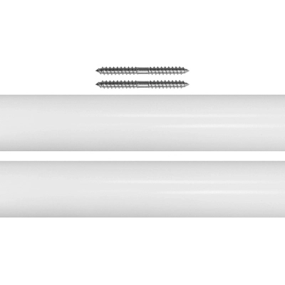 2PC 4FT 1-3/8" SMOOTH POLE WITH CONNECTOR SCREW White 4 2PC 4FT 1-3/8" SMOOTH POLE WITH CONNECTOR SCREW White - Image 2