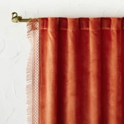 1pc Light Filtering Velvet Macrame Trim Window Curtain Panel Burnt Orange - Opalhouse™ Designed With Jungalow™ 9 1pc Light Filtering Velvet Macrame Trim Window Curtain Panel Burnt Orange - Opalhouse™ Designed With Jungalow™ -Home Improvement Store GUEST 9bfd56a0 ad5c 4df0 98b1 851ec6623ce3