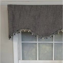 RLF Home 3" Rod Pocket High Quality Fabric Jasper Cornice Valance With Tassel Trim For Windows 50" X 17" Charcoal -Home Improvement Store GUEST 9cf57f57 1165 47b9 bf0a 6704d03d8312