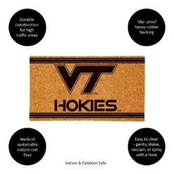 Evergreen Virginia Tech Logo Turf Mat, Brown- 28 X 16 Inches Indoor Outdoor Doormat -Home Improvement Store GUEST 9e74243c a26f 44d3 b1f9 49dd42be021e