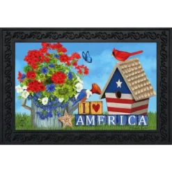 I Love America Patriotic Doormat Indoor Outdoor 30" X 18" Briarwood Lane