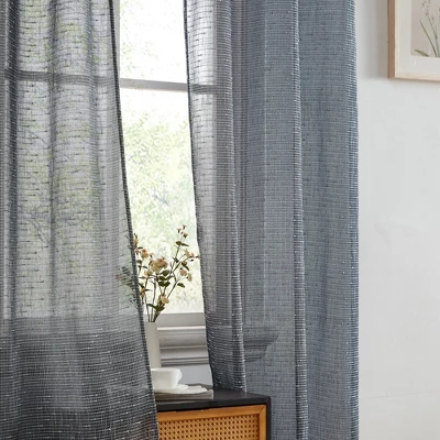 HLC.ME Emily Faux Linen Semi Sheer Light Filtering Grommet Lightweight Window Curtains Drapery Panels, Set Of 2 10 HLC.ME Emily Faux Linen Semi Sheer Light Filtering Grommet Lightweight Window Curtains Drapery Panels, Set Of 2 - Image 8