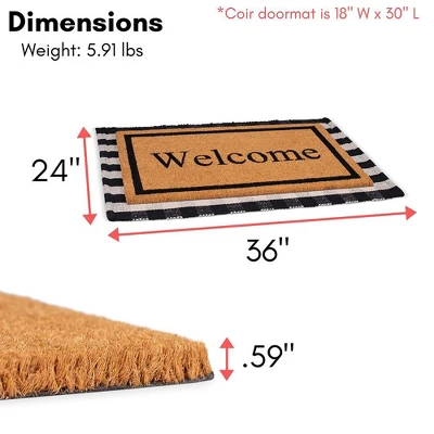 BirdRock Home Layered Welcome Mat With Vinyl Backing For Door Entryway 24 X 36 4 BirdRock Home Layered Welcome Mat With Vinyl Backing For Door Entryway 24 X 36 - Image 2