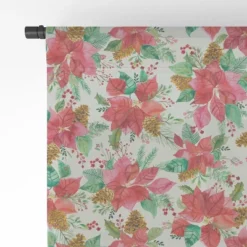 Ninola Design Poinsettia Holiday Flowers Single Panel Sheer Window Curtain - Deny Designs -Home Improvement Store GUEST a388211c 0bd3 4ced a558 0656ac620948