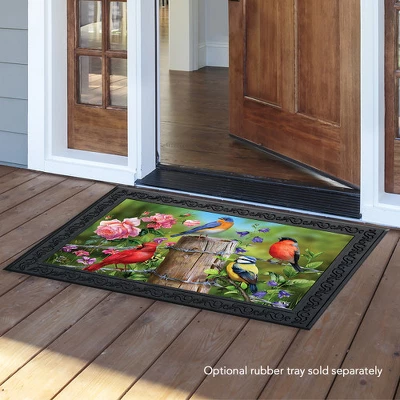 Briarwood Lane Fence Post Birds Spring Doormat Cardinal Bluebird Indoor Outdoor 30" X 18" 4 Briarwood Lane Fence Post Birds Spring Doormat Cardinal Bluebird Indoor Outdoor 30" X 18" - Image 2