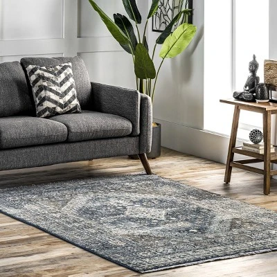 NuLOOM Vintage Melani Medallion Fringe Area Rug 3 NuLOOM Vintage Melani Medallion Fringe Area Rug