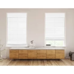 1pc Light Filtering Cordless Roman Window Shade White - Lumi Home Furnishings