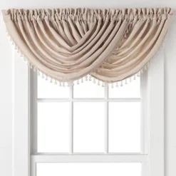 GoodGram 2-Pack: Beaded Emerald Crepe Waterfall Valances