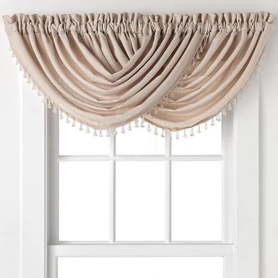 GoodGram 2-Pack: Beaded Emerald Crepe Waterfall Valances 3 GoodGram 2-Pack: Beaded Emerald Crepe Waterfall Valances
