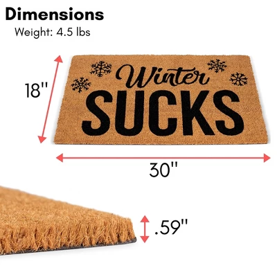 BirdRock Home Winter Sucks Coir Front Door & Entry Doormat - 18" X 30" 5 BirdRock Home Winter Sucks Coir Front Door & Entry Doormat - 18" X 30" - Image 3