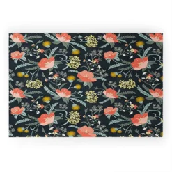 Heather Dutton Poppy Meadow Midnight Looped Vinyl Welcome Mat - Society6 -Home Improvement Store GUEST a7f2de60 0b18 4882 b618 22b425bba9dc