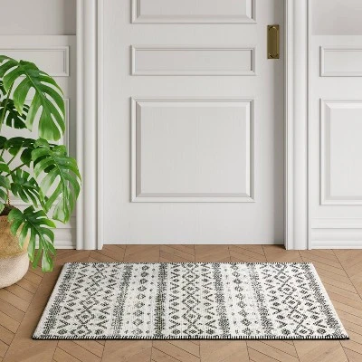 Diamond Printed Accent Aztec Rug Black - Opalhouse™ 3 Diamond Printed Accent Aztec Rug Black - Opalhouse™