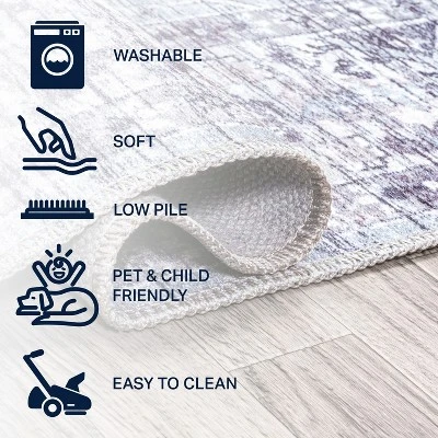 Didim Boho Gray Medallion Washable Area Rug - JONATHAN Y 7 Didim Boho Gray Medallion Washable Area Rug - JONATHAN Y - Image 5