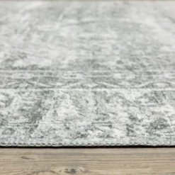 Micah Washable Distressed Oriental Indoor Area Rug Gray/Ivory - Captiv8e Designs -Home Improvement Store GUEST a88df7f1 a359 4378 97df ff137aa161eb