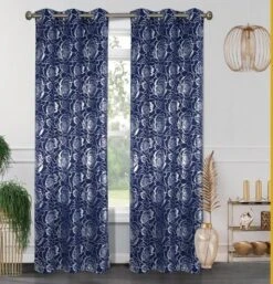 Floral Metallic Blackout Grommet Curtain Panels (Set Of 2) -Home Improvement Store GUEST aa648c81 165d 4ae8 b115 1c7aeba678e4