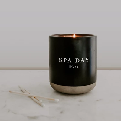 Sweet Water Decor Spa Day 12oz Black Stoneware Candle 4 Sweet Water Decor Spa Day 12oz Black Stoneware Candle - Image 2