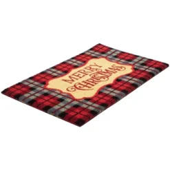 Northlight Red And Black Plaid "Merry Christmas" Rectangular Doormat 18" X 30" -Home Improvement Store GUEST ac9774da 7cfe 43f8 9c00 1983e03c2307