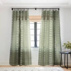 Sheila Wenzel Ganny Sage Minimalist Mudcloth Single Panel Sheer Window Curtain - Deny Designs -Home Improvement Store GUEST acfa3e58 250a 4383 b0b3 bf95aec05fe6